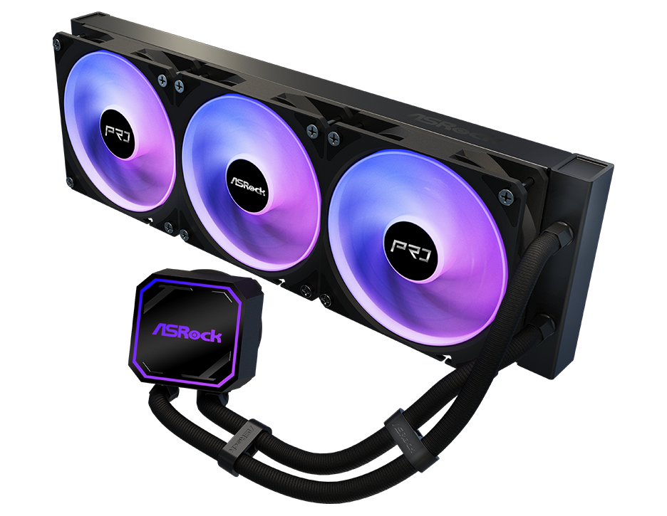 ASRock Pro 360 ARGB all-in-one liquid CPU cooler in black
