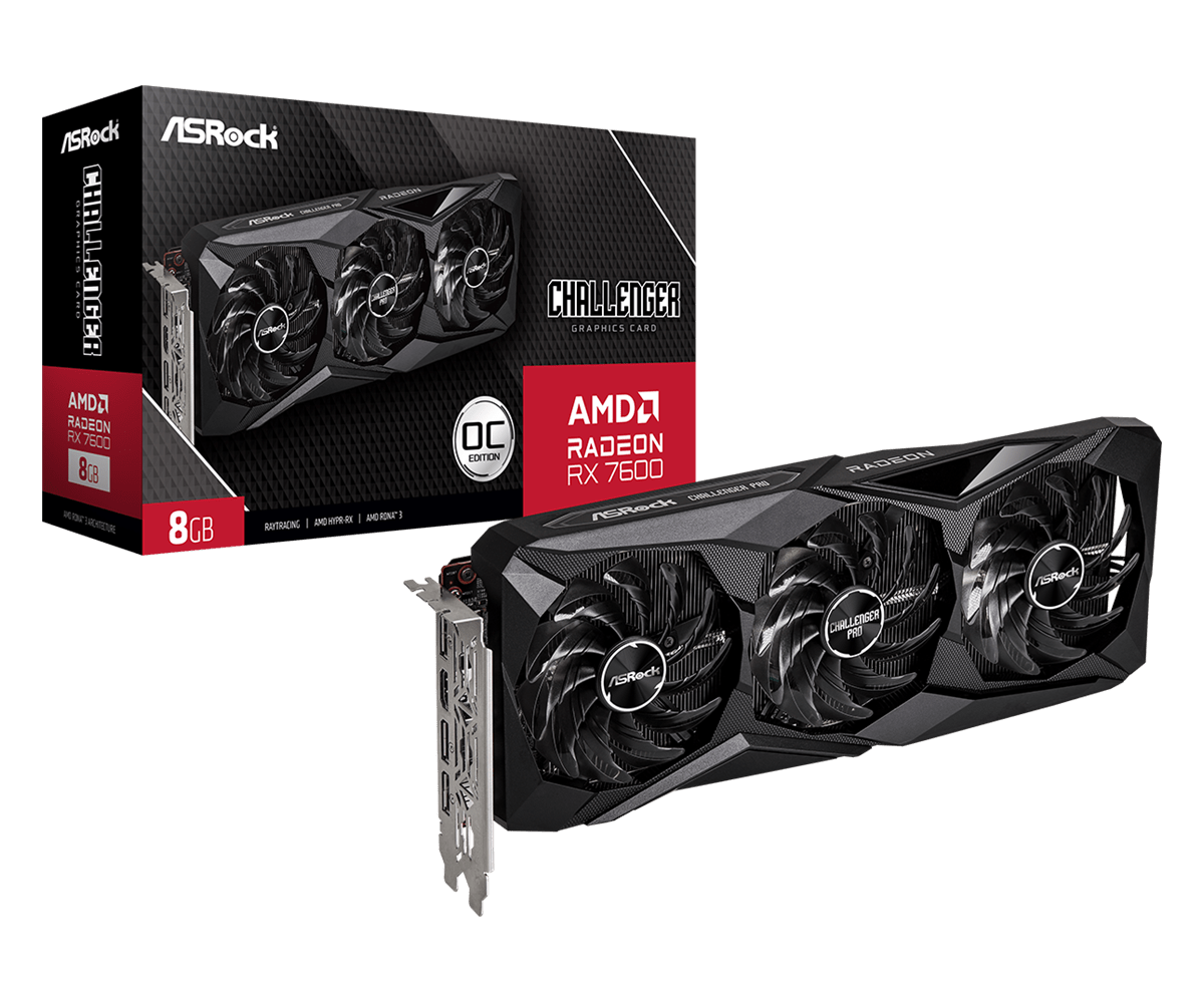 Видеокарта ASRock AMD Radeon RX 7600 Challenger Pro 8GB OC, 8 GB GDDR6, 128 bit, 3xDisplayPort, HDMI, GPU 2280 MHz, фото10