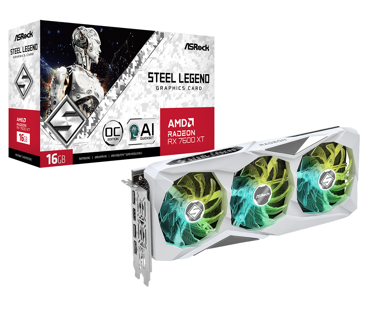 ASRock > AMD Radeon™ RX 7600 XT Steel Legend 16GB OC