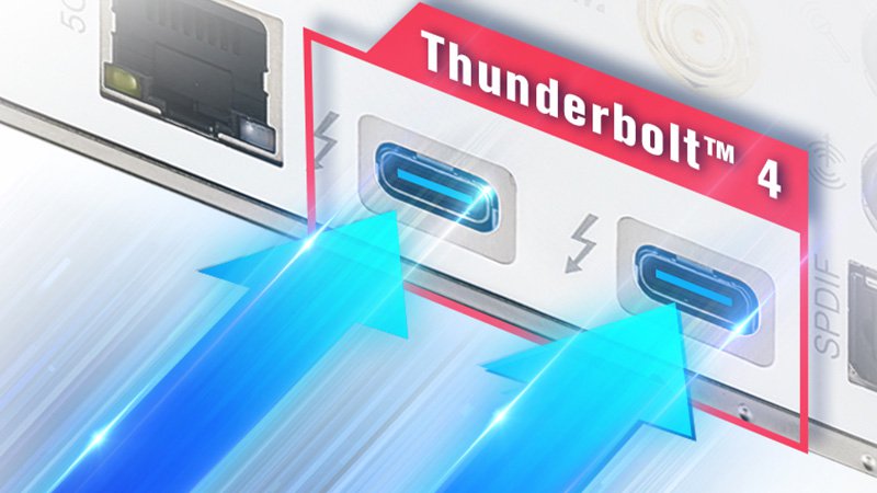 Zwei Thunderbolt™ 4 Typ-C