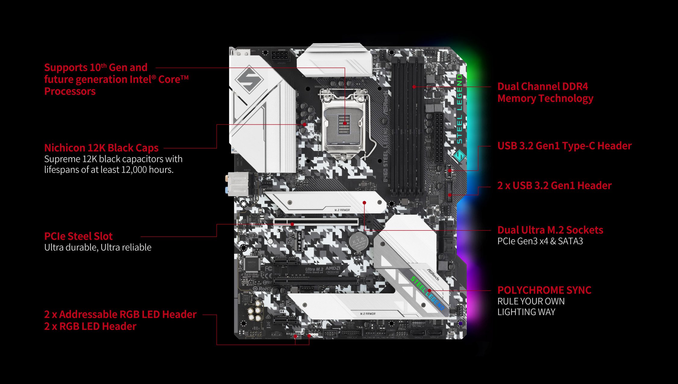 Asrock polychrome. Материнская плата b460m Steel Legend. ASROCK b460 Steel Legend схема. ASROCK b460m Steel Legend. Материнская плата ASROCK b460m Steel Legend.