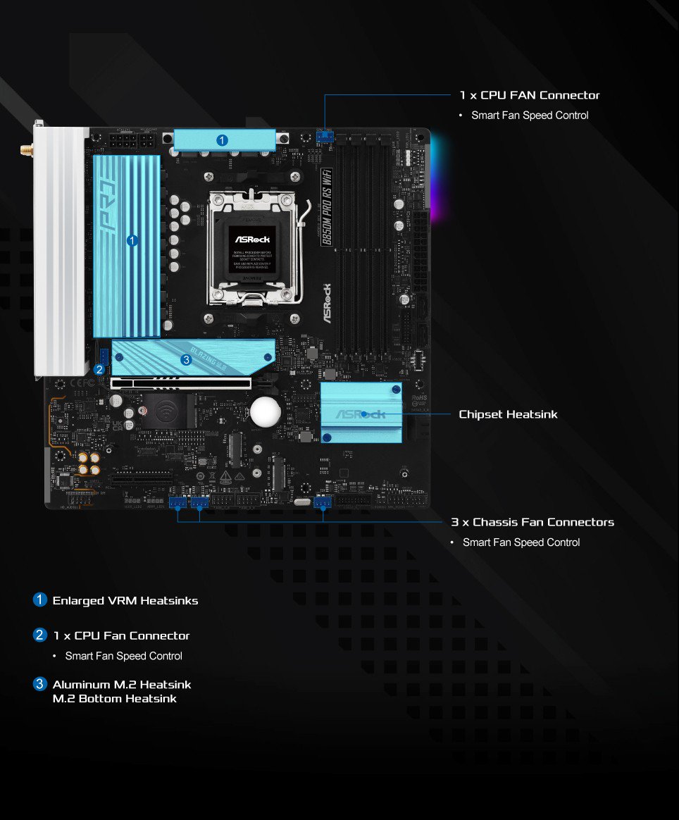 ASRock > B850M Pro RS WiFi