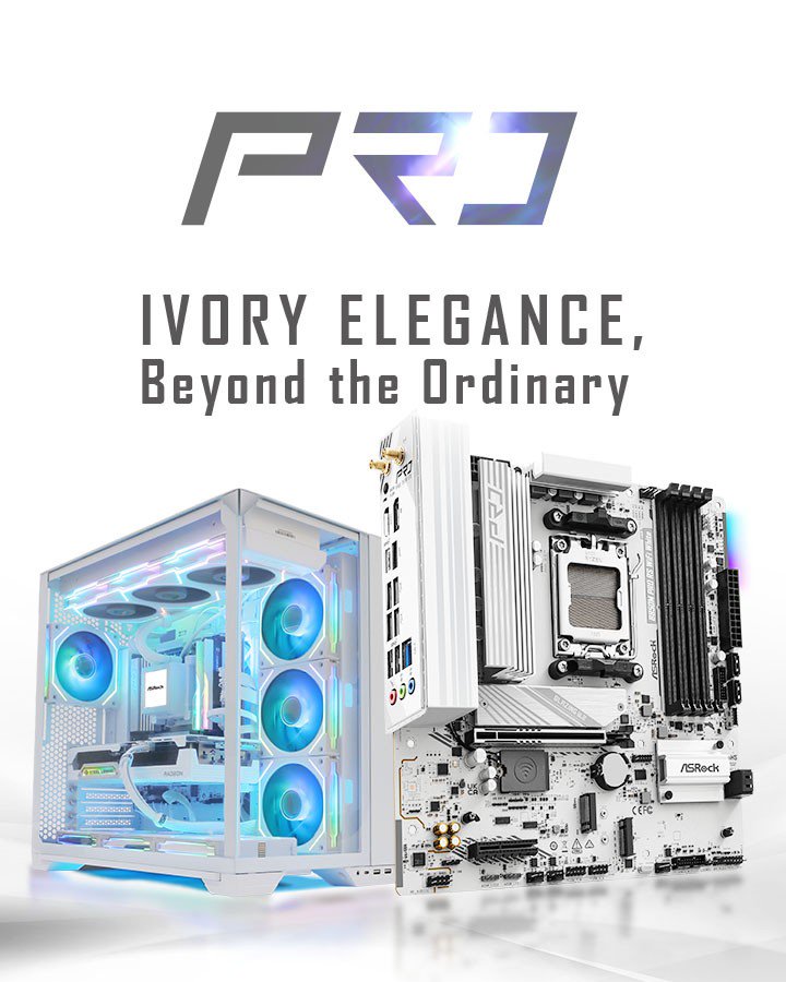 ASRock > B850M Pro RS WiFi White