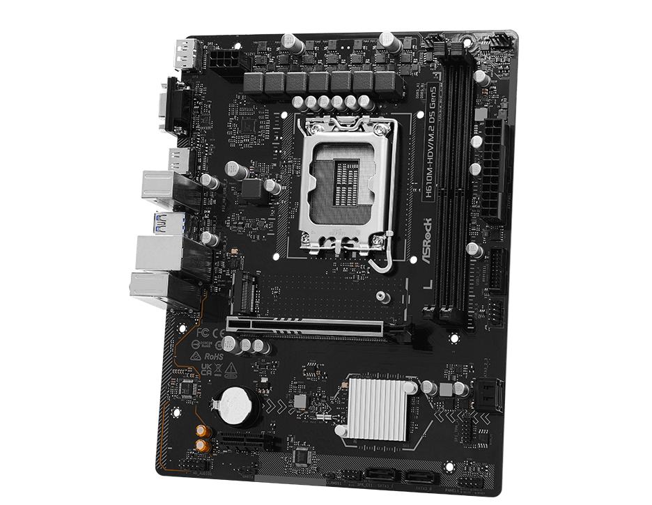 Asrock h610m-hdv/m. 2 d5 gen5 | intel h610 | lga1700 | ddr5 5600 | pcie 5. 0 | micro atx matična plošča 2 Asrock > h610m-hdv/m. 2 d5 gen5