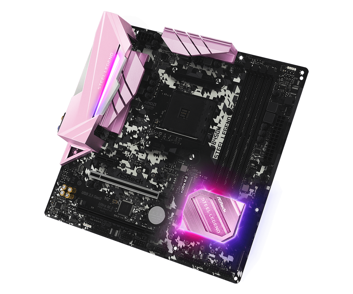 Материнская плата b450 steel legend. ASROCK b450m Steel Legend Pink Edition. ASROCK b450 Steel Legend Pink. ASROCK b450 Steel Legend розовая. ASROCK b450m Steel Legend Pink Edition c[TVF.