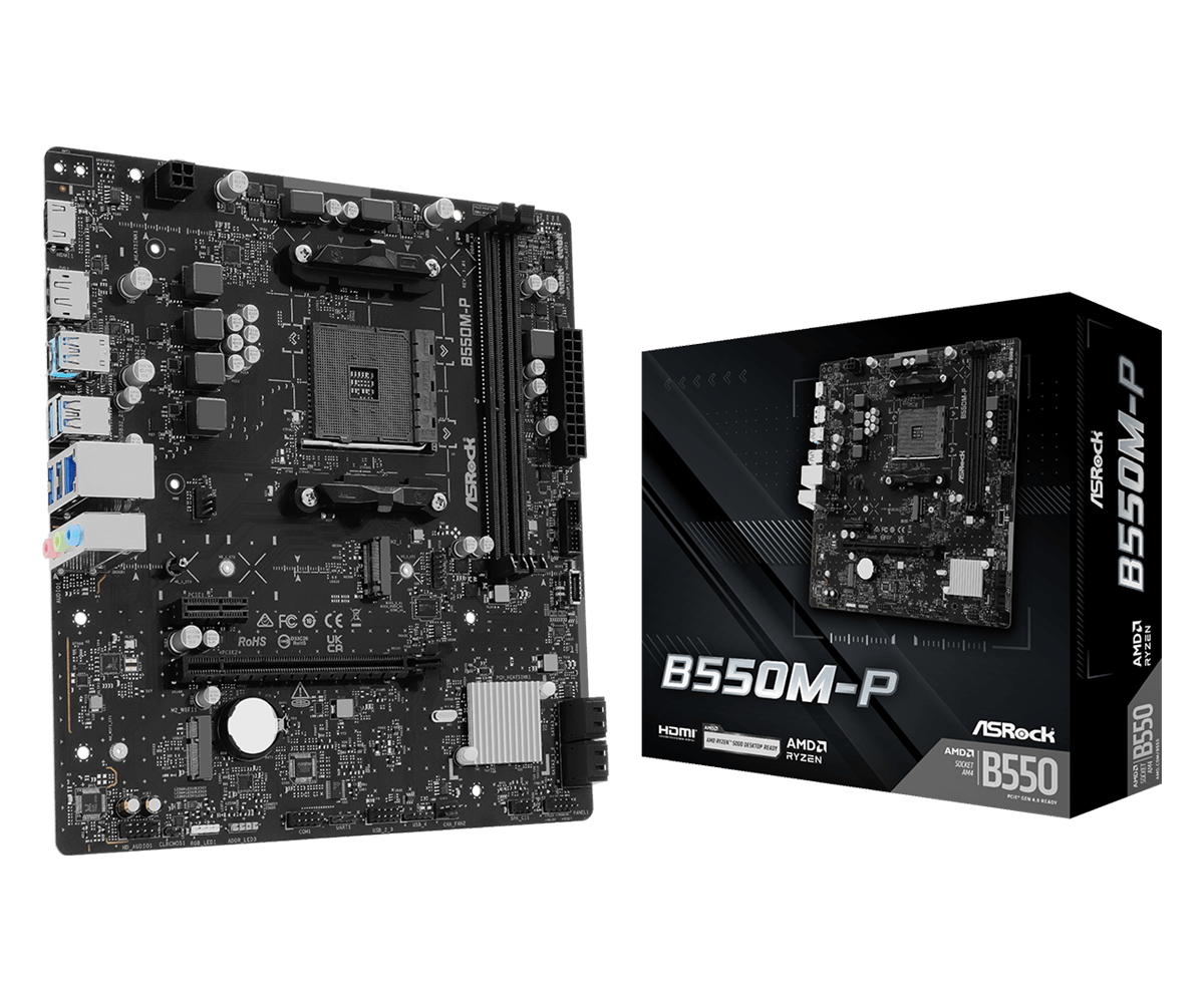 ASRock B550M-P com embalagem oficial