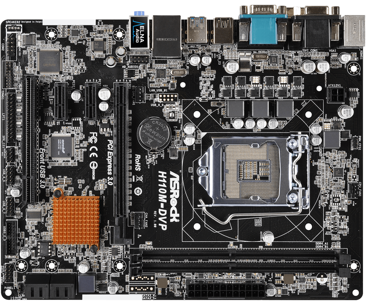 Asrock h110m hdv подключение