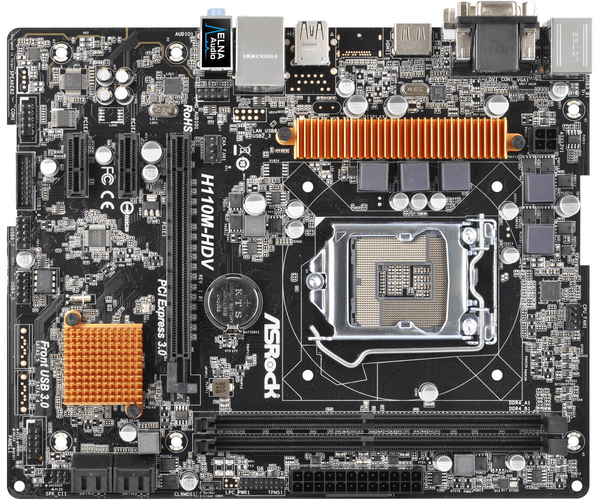 Asrock h110m hdv подключение