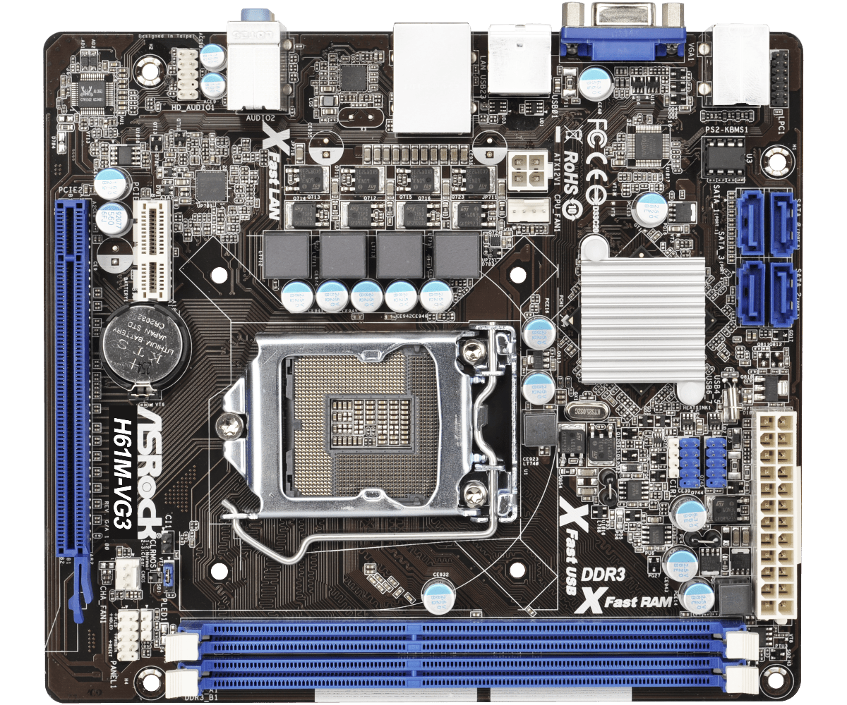 Asrock h61m vg3 не запускается