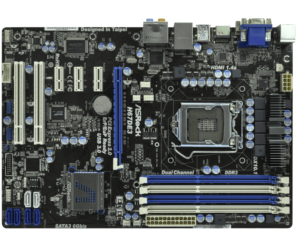 Схема подключения материнской платы asrock h67de3