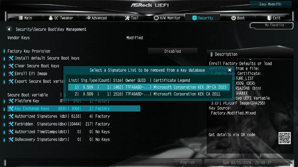 Microsoft Corporation KEK 2K CA 2023